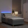 vidaXL LED Boxspringbett mit Matratze Hellgrau 90 x 190 cm Stoff