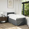vidaXL Boxspringbett mit Matratze Dunkelgrau Stoff