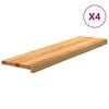 vidaXL Treppenstufen 4 Stk. Hellbraun 100x30x2 cm Massivholz Eiche