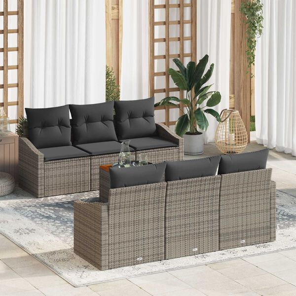 vidaXL Garten-Sofa-Set 7 pcs Grau