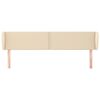 vidaXL Kopfteil mit Ohren Creme 203x23x78/88 cm Stoff
