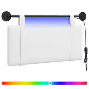 vidaXL H&auml;ngendes Kopfteil Mit LED Licht Wei&szlig; Stoff
