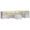 vidaXL 6-Sitzer Garten Sofa mit Kissen Rattan Look PP Wei&szlig;