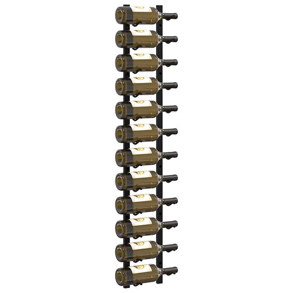 vidaXL Wand-Weinregale f&uuml;r 12 Flaschen 2 Stk. Schwarz Eisen