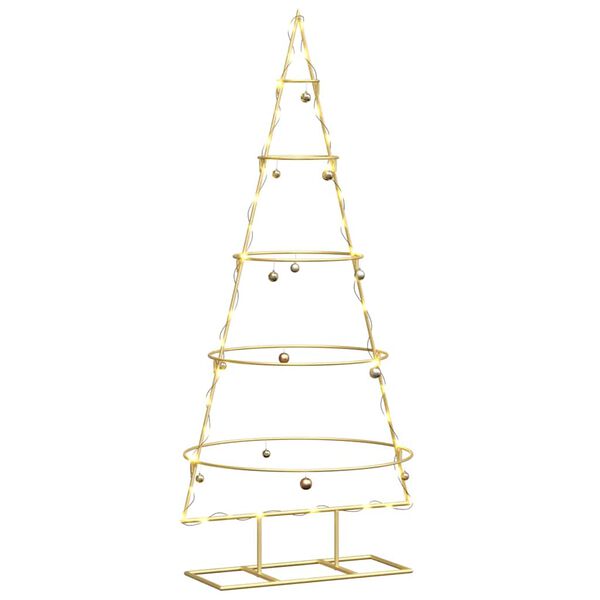 vidaXL Metall Weihnachtsbaum Gold 125 cm Pulverbeschichteter Stahl