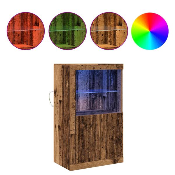 vidaXL LED-Sideboard Altholz 60,5 x 37 x 100 cm Holzwerkstoff