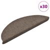 vidaXL Stufenmatten Selbstklebend 30 Stk. 56x17x3 cm Beige Halbrund