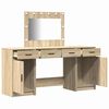 vidaXL Schminktisch mit Spiegelbeleuchtung 3 pcs Braun Holzwerkstoff