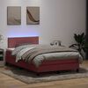 vidaXL Boxspringbett mit Matratze & LED Rosa 120x220 cm Samt