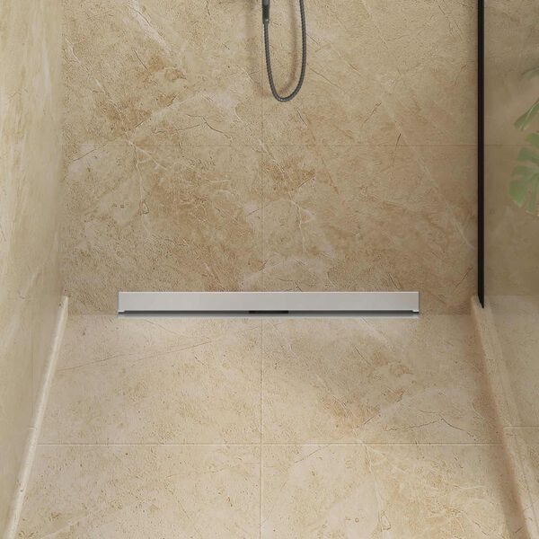 vidaXL Wandmontierter Duschablauf Silber 80 cm Edelstahl 304