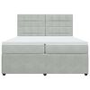 vidaXL Boxspringbett mit Matratze Hellgrau 200x200 cm Samt