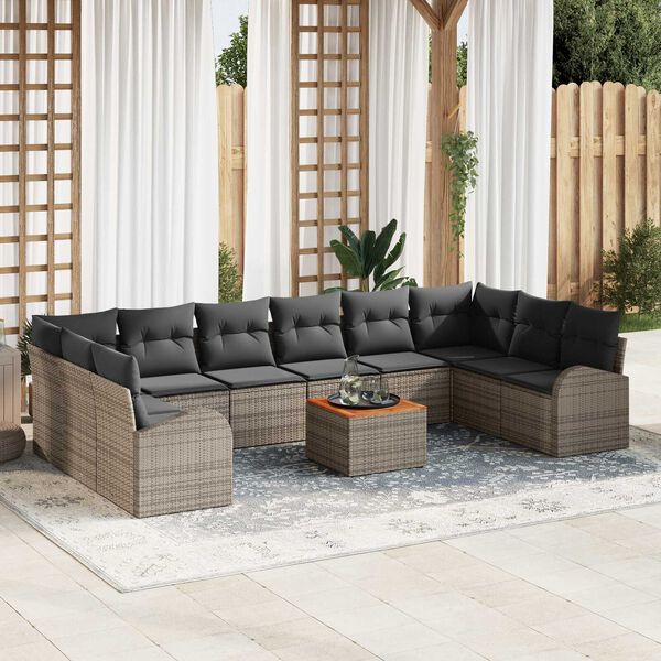 vidaXL Garten-Sofa-Set 11 pcs Grau