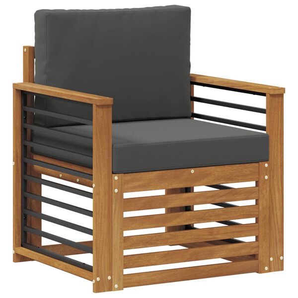 vidaXL Outdoor-Sofagarnitur mit Kissen Natur 71 x 63 x 73 cm