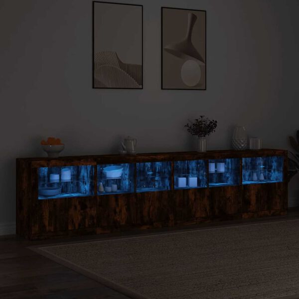 vidaXL Sideboard mit LED-Leuchten R&auml;uchereiche 283x37x67 cm