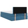 vidaXL Ottoman-Bett mit Matratze & LEDs Dunkelblau 120x200 cm Samt