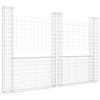 vidaXL Gabionenkorb U-Form mit 3 S&auml;ulen Eisen 260x20x200 cm