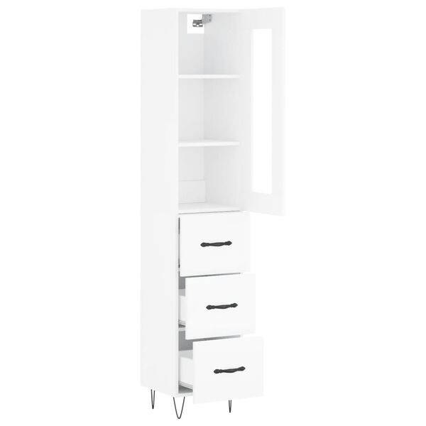 vidaXL Highboard Wei&szlig; 34,5x34x180 cm Holzwerkstoff