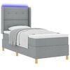 vidaXL Boxspringbett mit Matratze Hellgrau 140 x 200 cm Stoff