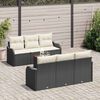 vidaXL Gartensofa-set mit Kissen 7 pcs Schwarz Poly-Rattan