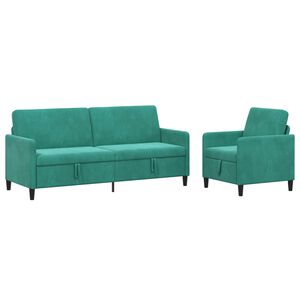 vidaXL Sofa Set mit Stauraum 2 stk. T&uuml;rkis Polyester