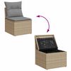 vidaXL 11-tlg. Garten-Sofagarnitur mit Kissen Beige Poly Rattan Akazie