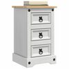vidaXL Nachttisch Corona Wei&szlig; 35 x 32,5 x 58 cm Massives Kiefernholz