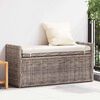 vidaXL Sitzbank mit Stauraum mit Kissen Grau 110 x 40 x 50 cm Rattan
