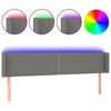 vidaXL LED Kopfteil Dunkelgrau 203x16x78/88 cm Stoff