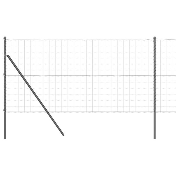 vidaXL Zaun mit Pfosten Grau 1 x 25 m Stahl