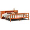 vidaXL Massivholzbett mit Regal ohne Matratze Wachsbraun 180x200 cm