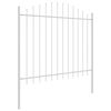 vidaXL Gartenzaun 4 pcs Wei&szlig; 170 x 165 cm Pulverbeschichteter Stahl