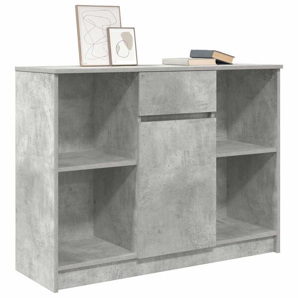 vidaXL Sideboard mit Schublade Betongrau 101x35x76 cm Holzwerkstoff