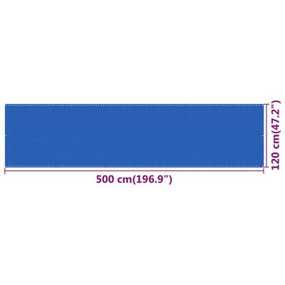 vidaXL Balkon-Sichtschutz Blau 120x500 cm HDPE