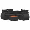 vidaXL Sofa Set 6 stk. Schwarz Polyrattan und Stahl