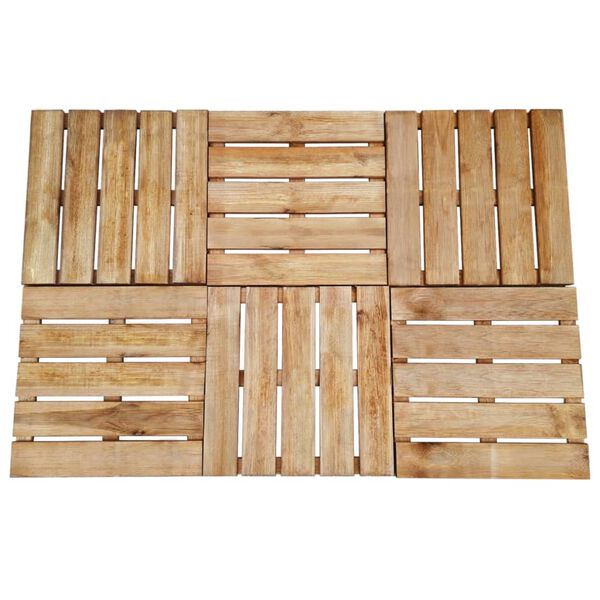 vidaXL Terrassenfliesen 6 Stk. 50x50 cm Holz Braun