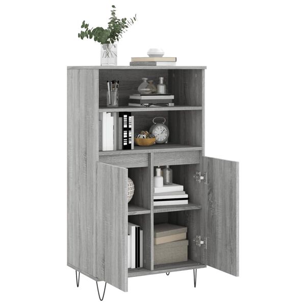 vidaXL Highboard Grau Sonoma 60x36x110 cm Holzwerkstoff