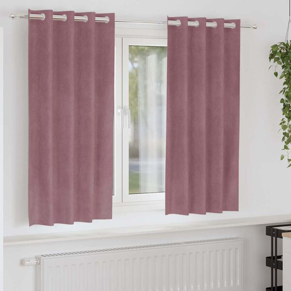 vidaXL Verdunkelungsvorhänge 2 pcs Dunkelrosa 140 x 175 cm Samt