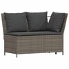 vidaXL 5-tlg. Garten-Sofagarnitur mit Kissen Grau Poly Rattan