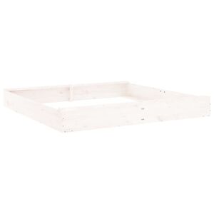 vidaXL Sandkasten mit Sitzen Wei&szlig; Quadratisch Massivholz Kiefer