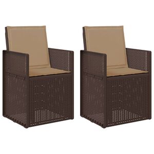 vidaXL Garten Esszimmerst&uuml;hle 2 stk. Braun und Taupe PP