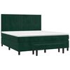 vidaXL Boxspringbett mit Matratze Dunkelgr&uuml;n 180x200 cm Samt