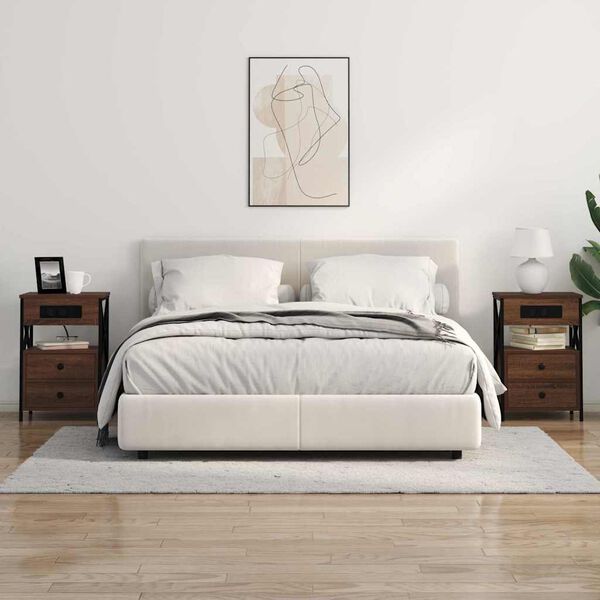 vidaXL Nachttisch Braun Eichen-Optik 40 x 31 x 60 cm Holzwerkstoff