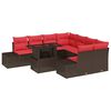 vidaXL Gartensofa-set 9 stk. Braun Poly-Rattan