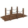 vidaXL Gartenbr&uuml;cke mit Kettengel&auml;nder 150x67x56 cm Massivholz Fichte