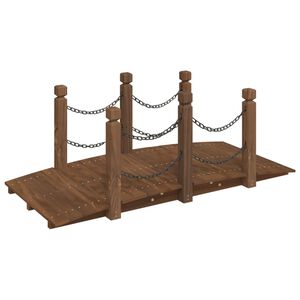 vidaXL Gartenbr&uuml;cke mit Kettengel&auml;nder 150x67x56 cm Massivholz Fichte