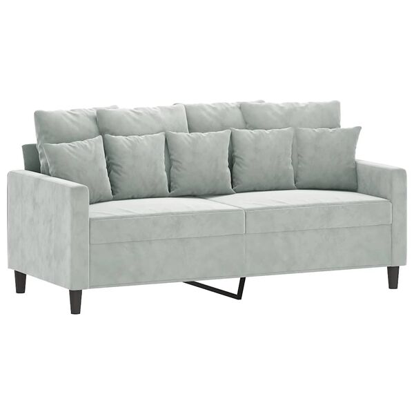vidaXL 2-Sitzer-Sofa Hellgrau 140 cm Samt