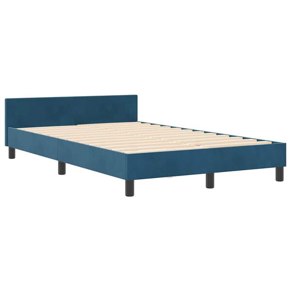 vidaXL Boxspringbett mit Kopfteil Dunkelblau 120 x 190 cm Samt