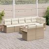 vidaXL Gartensofa-set mit Speicher 9 pcs Beige Poly-Rattan