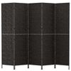vidaXL Paravent 5-tlg. Schwarz 205x180 cm Wasserhyazinthe
