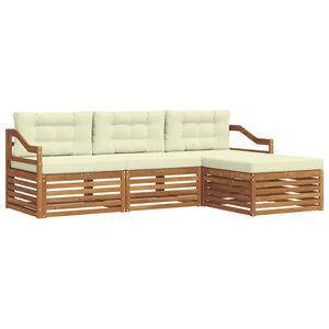 vidaXL Outdoor-Sofagarnitur Natur und Creme 245,5 x 162,5 x 73 cm